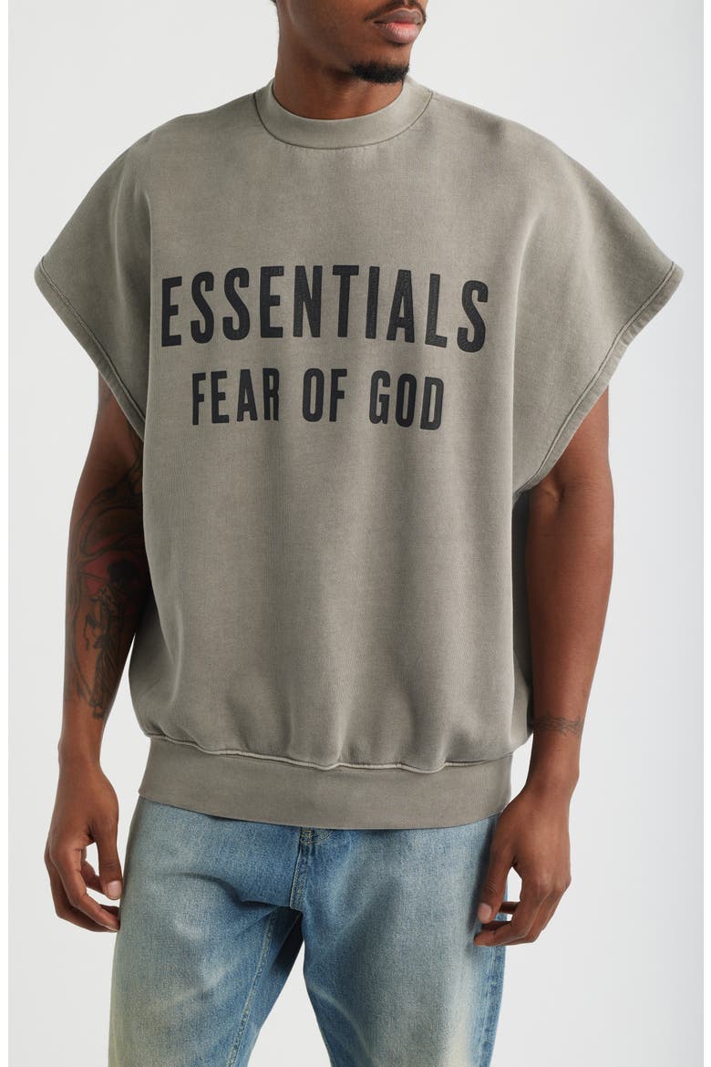 Fear of God Essentials Relaxed Cutoff Fleece Sweatshirt (Men