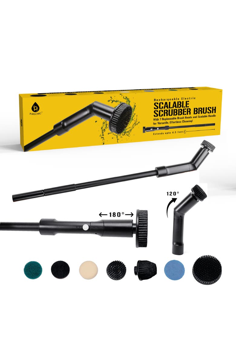 PURSONIC Rechargeable Electric Scalable Scrubber Brush, Alternate, color, Black