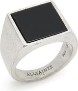 AllSaints Men's Black Onyx Signet Ring