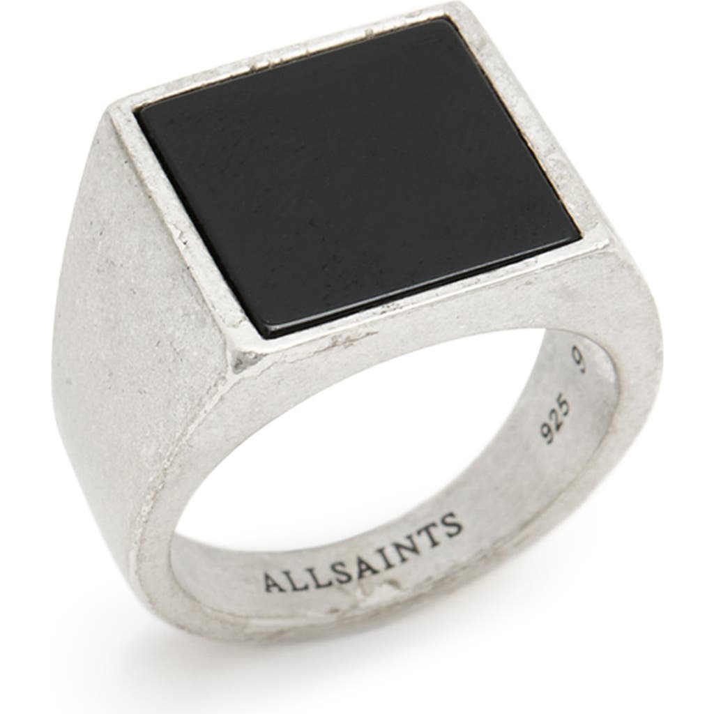 Allsaints Black Onyx Signet Ring