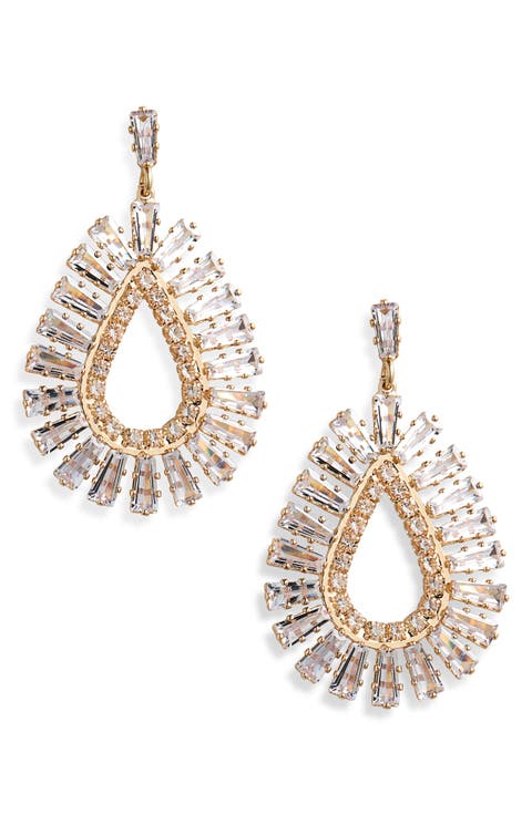 Open Teardrop Drop Earrings