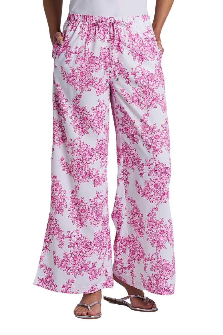 Women's Lynsu Wide Leg Pants with Overlap Detail, UPF 50+ Sun Protection, Main, color, Fuchsia Pink