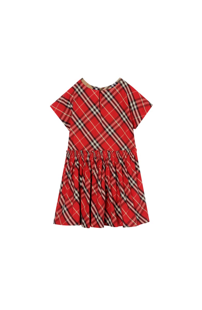 Burberry Check Cotton Dress, Alternate, color, Crayon Red