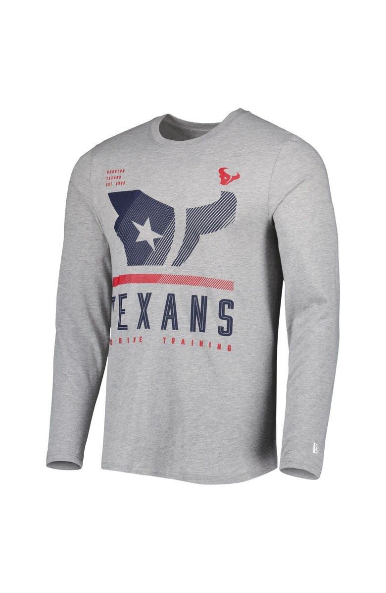 New Era Men's New Era Heathered Gray Houston Texans Combine Authentic Red Zone Long Sleeve T-Shirt, Alternate, color, 