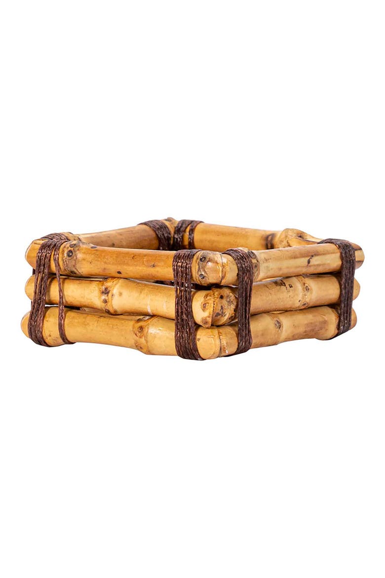 Set of 4 Bamboo Napkin Rings, Alternate, color, WHITEWASH/ BAMBOO NATURAL