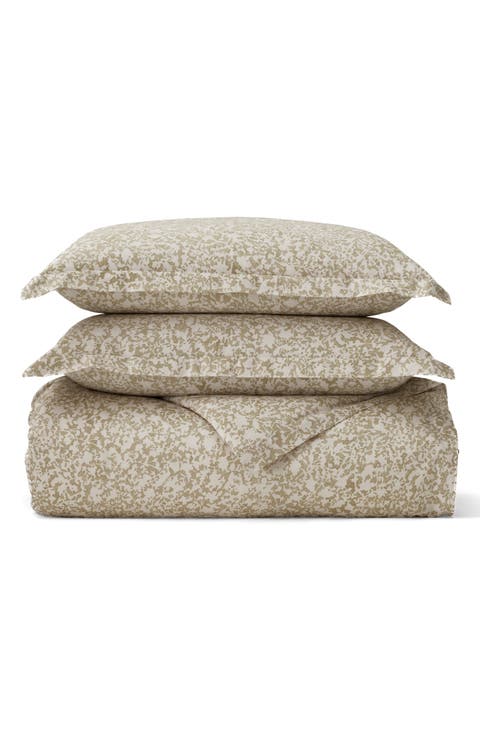 Signature Garden Print Hemmed Organic Cotton Duvet Cover & Shams Set