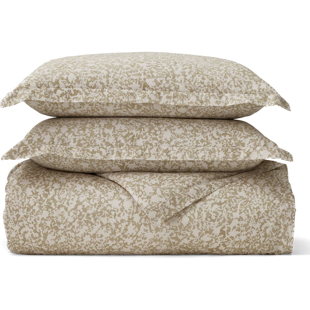 Boll & Branch Signature Garden Print Hemmed Organic Cotton Duvet Cover & Shams Set In Brown