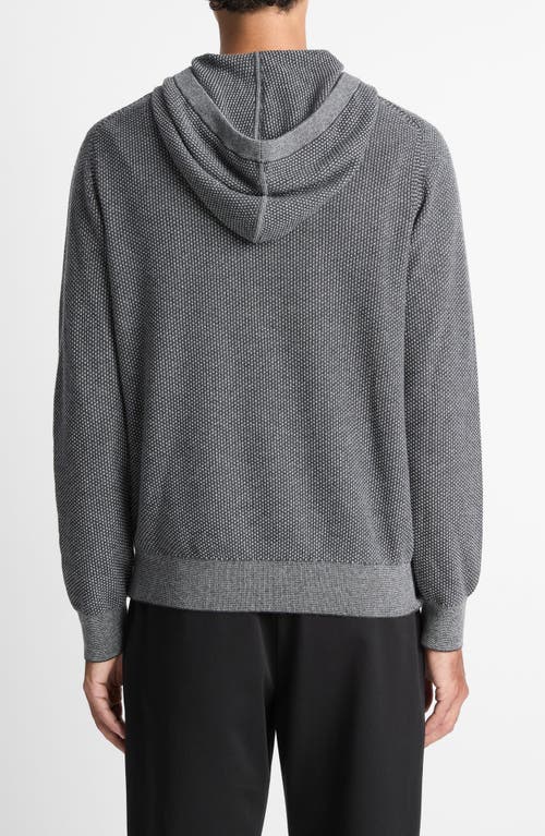 Vince Geometric Jacquard Wool & Cashmere Blend Hoodie In Gray