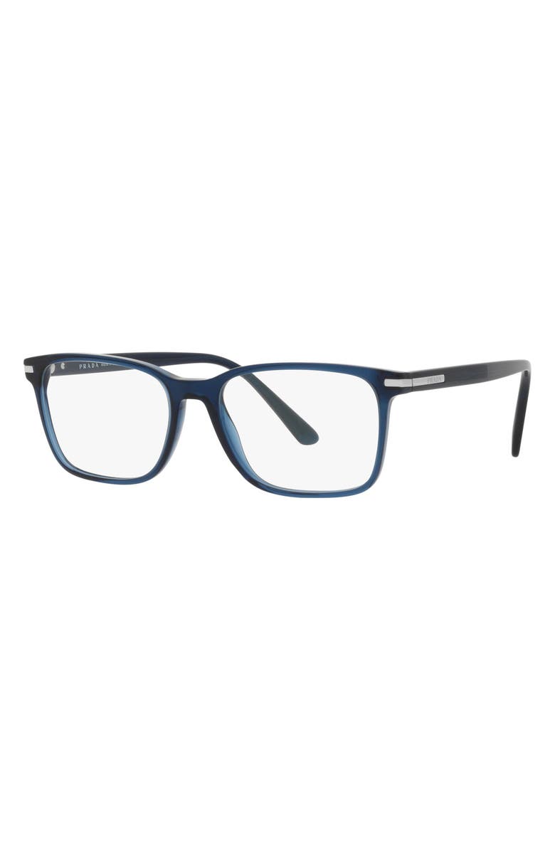 Prada 56mm Rectangular Optical Glasses, Alternate, color, Crystal