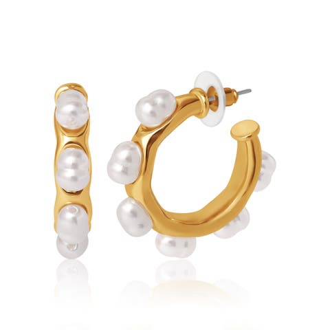 Pearl Hoop Earrings
