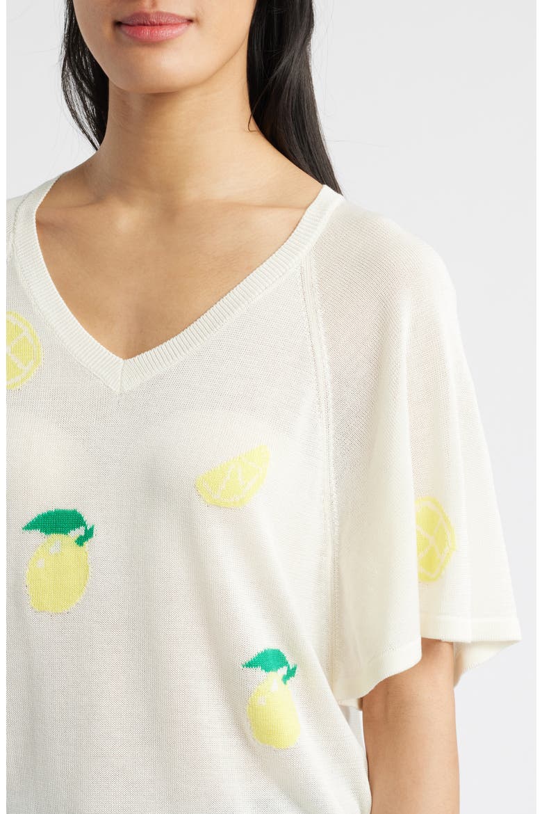 V-Neck Batwing Sweater, Alternate, color, VANILLA