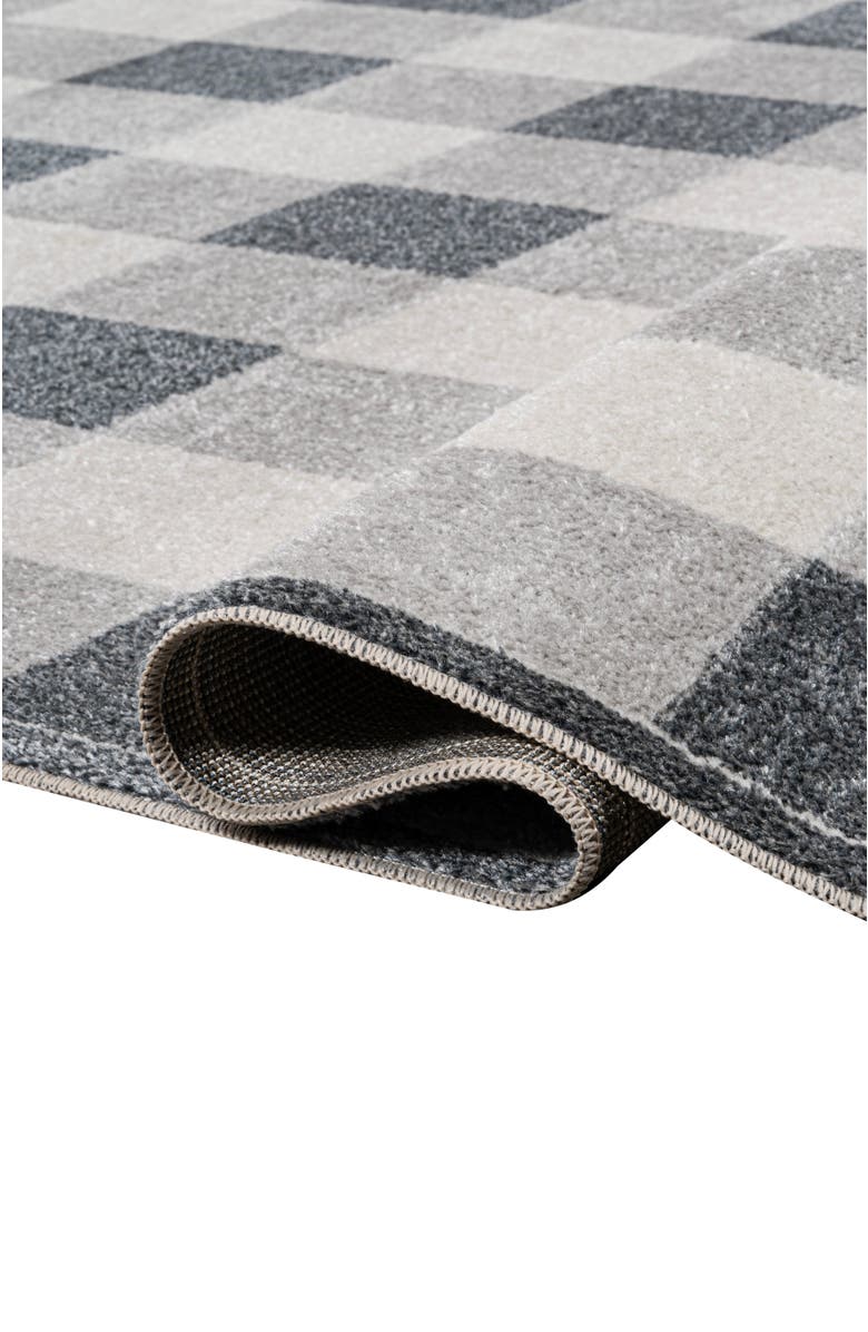JONATHAN Y Gingham Gradient Plaid Cottage Machine-Washable Area Rug, Alternate, color, Light Gray/Dark Gray/Cream