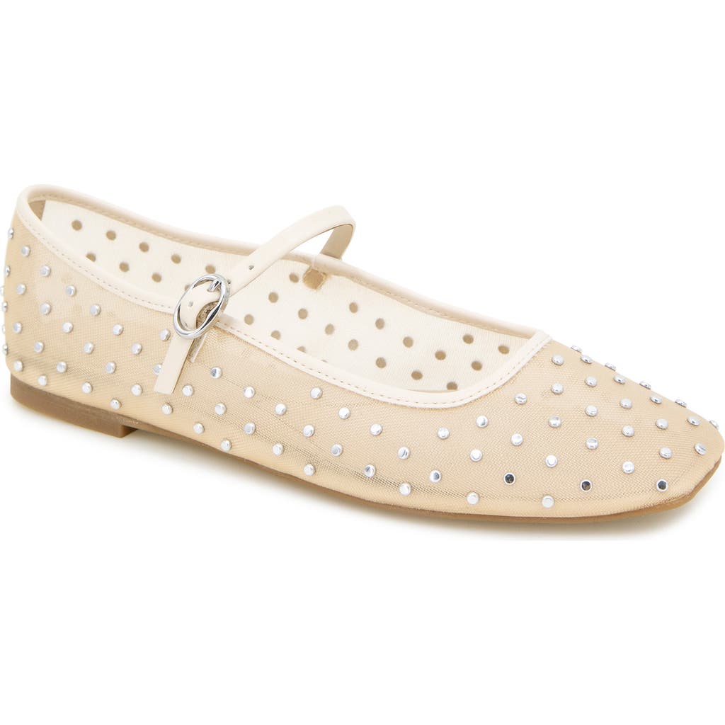 Kenneth Cole Jasper Mesh Micro Stud Ballet Flat In Neutral