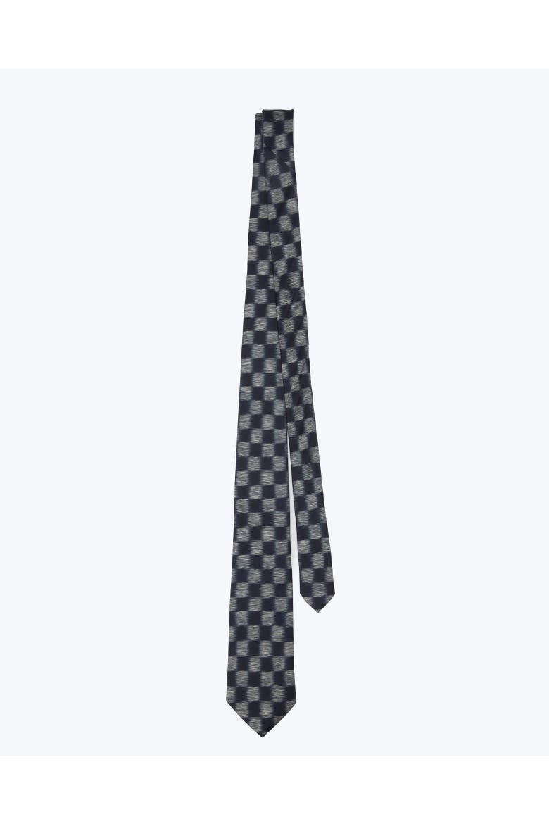 Shadow Check Printed Silk Tie, Alternate, color, Steel Blue
