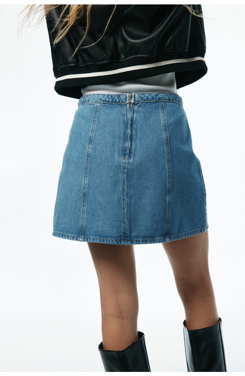 H&M A-line Mini Skirt, Alternate, color, Denim Blue