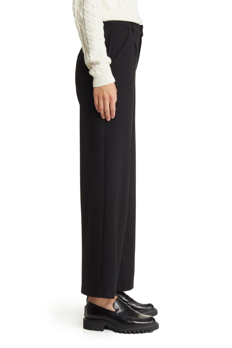 'Ab'Solution Skyrise Wide Leg Ponte Pants (Nordstrom Exclusive), Alternate, color, BLACK