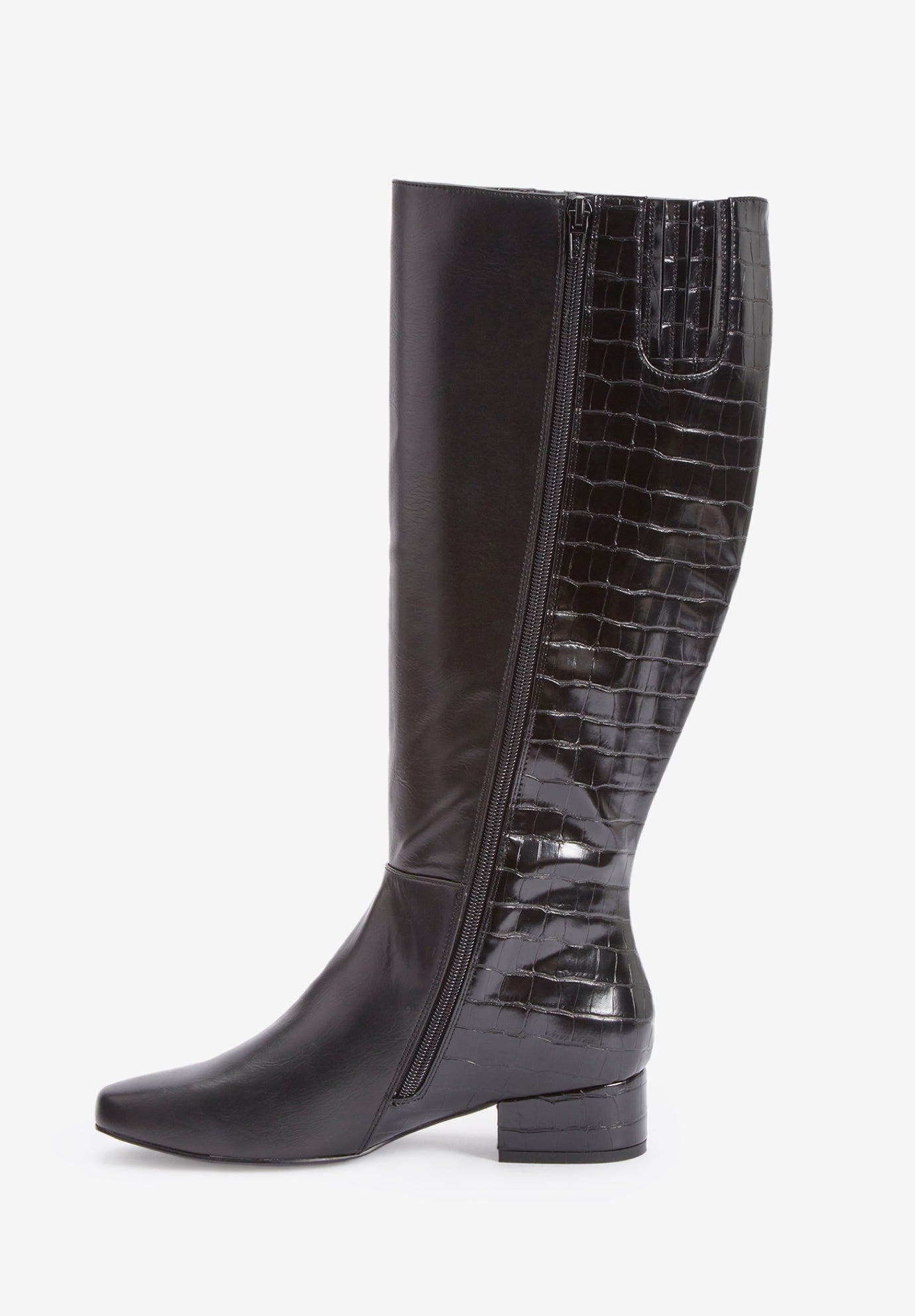 Comfortview The Emerald Wide Calf Boot, Alternate, color, Black Croco
