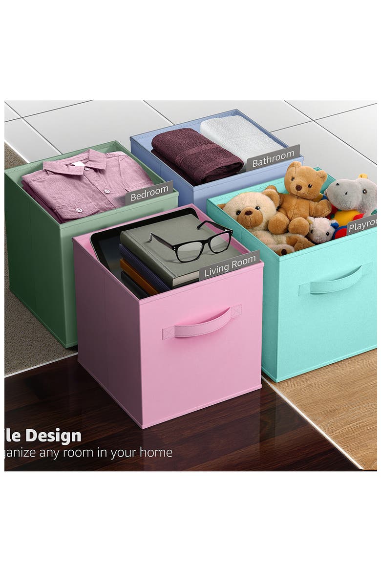 12-Pack Collapsible Storage Cubes, Alternate, color, AQUA MULTI/ PASTEL COMBO