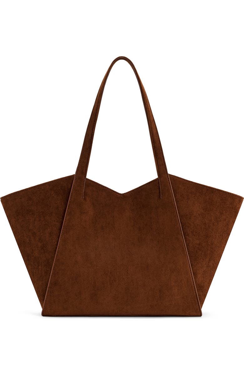 JW PEI Large Kiana Faux Suede Tote, Alternate, color, Dark Brown