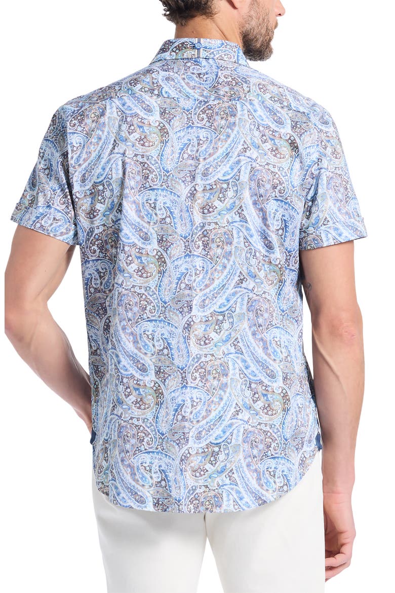 Melrose Short Sleeve Stretch Cotton Button-Up Shirt, Alternate, color, MULTI