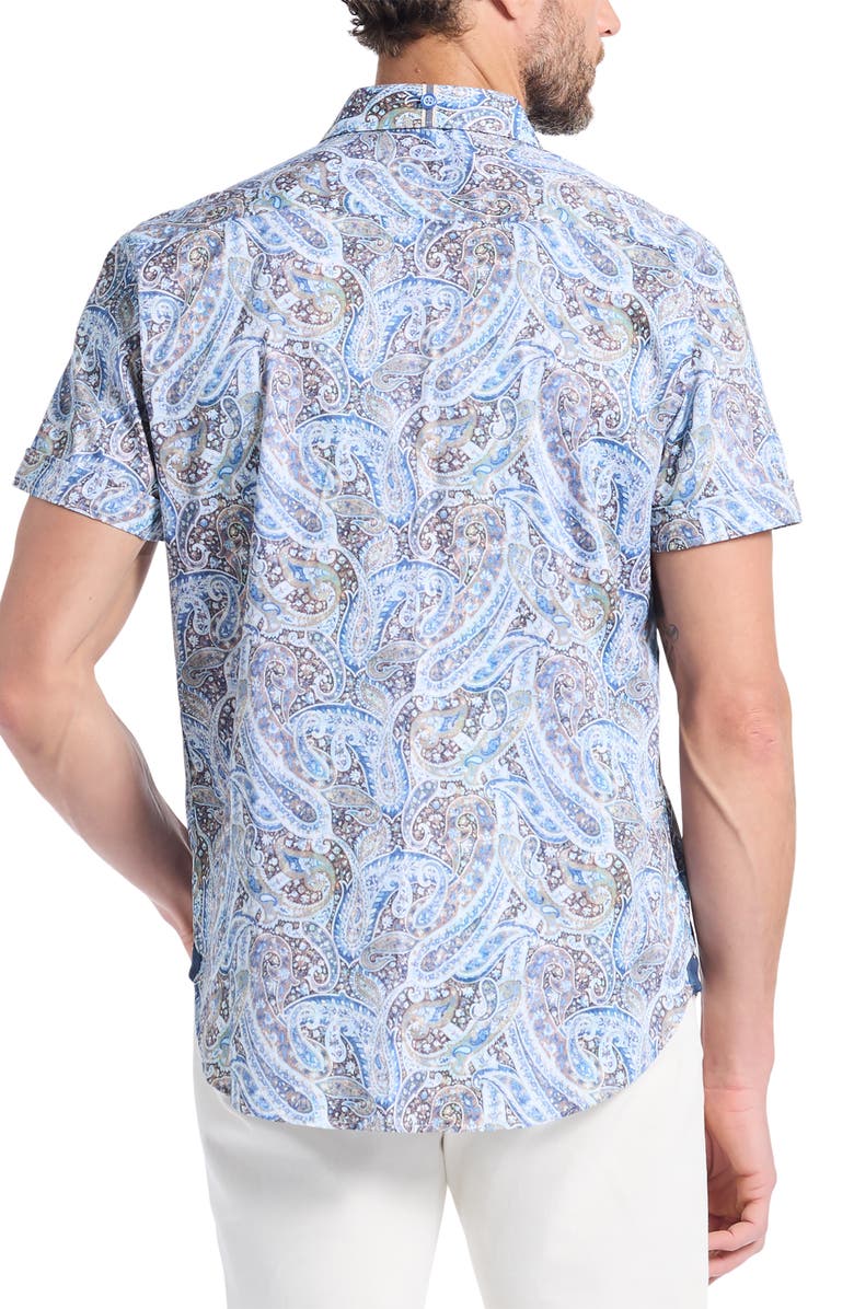 Robert Graham Melrose Short Sleeve Stretch Cotton Button-Up Shirt, Alternate, color, Multi