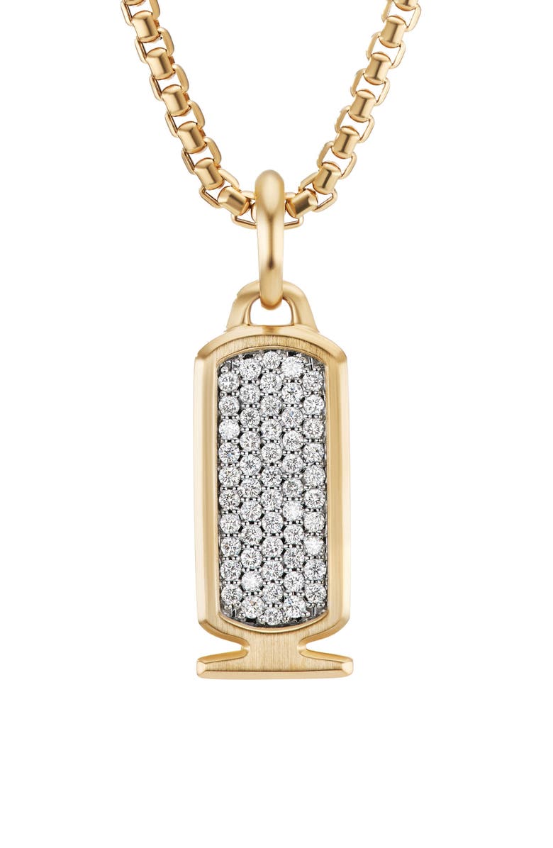 David Yurman Pavé Diamond Cartouche Amulet in 18K Yellow Gold, Main, color, 