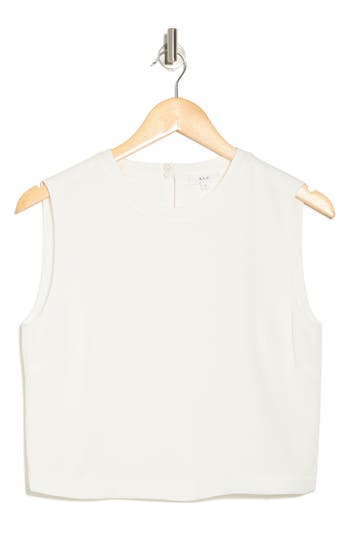 Shop A.l.c . Beck Sleeveless Crepe Crop Top In Off White