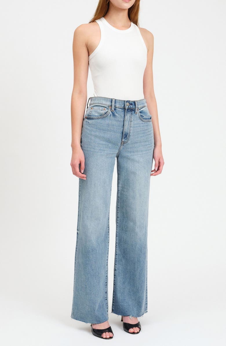 DAZE Far Out Raw Hem High Waist Wide Leg Jeans, Alternate, color, Fools Gold