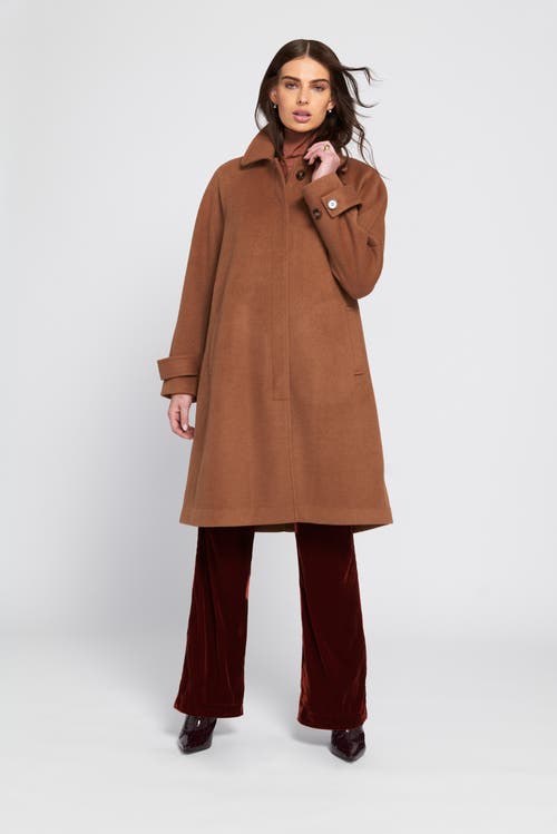 Elle Collection Melton Coat Teddy In Brown