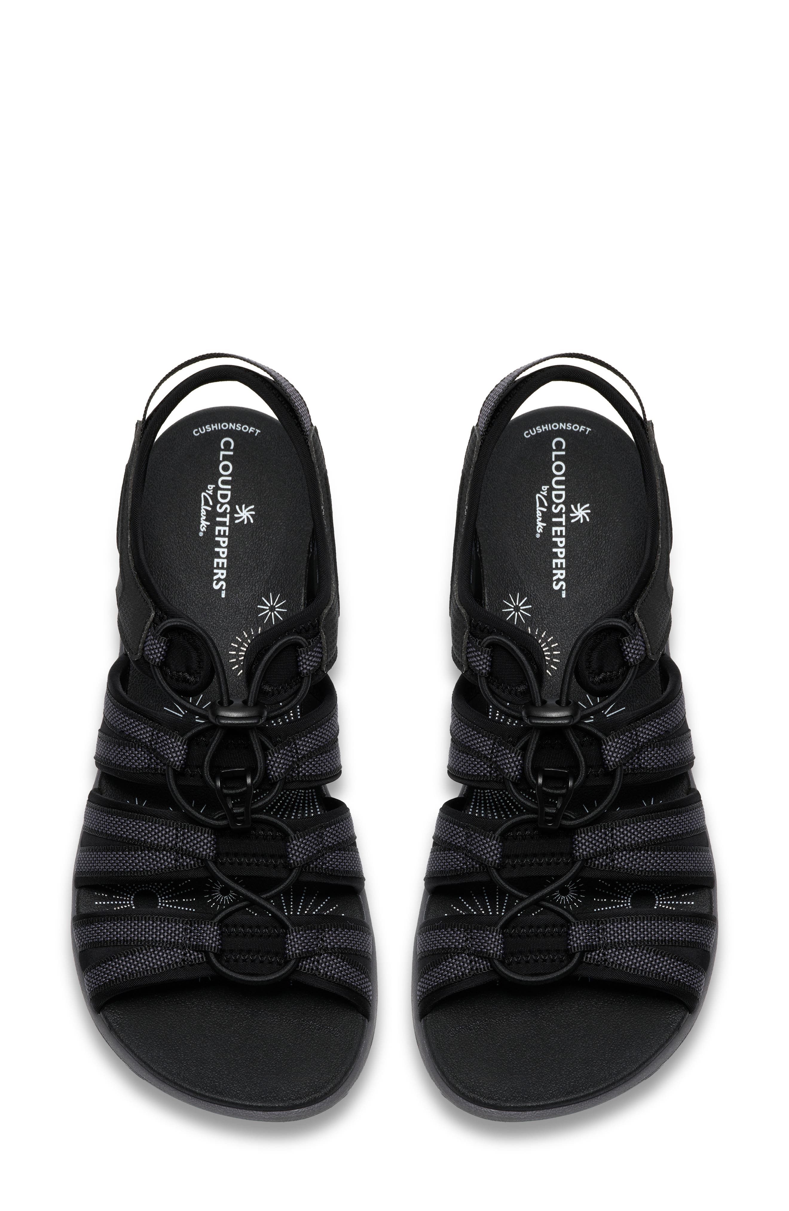 Clarks<sup>®</sup> Cloudsteppers Mira Mabel Open Toe Sandal, Alternate, color, Black
