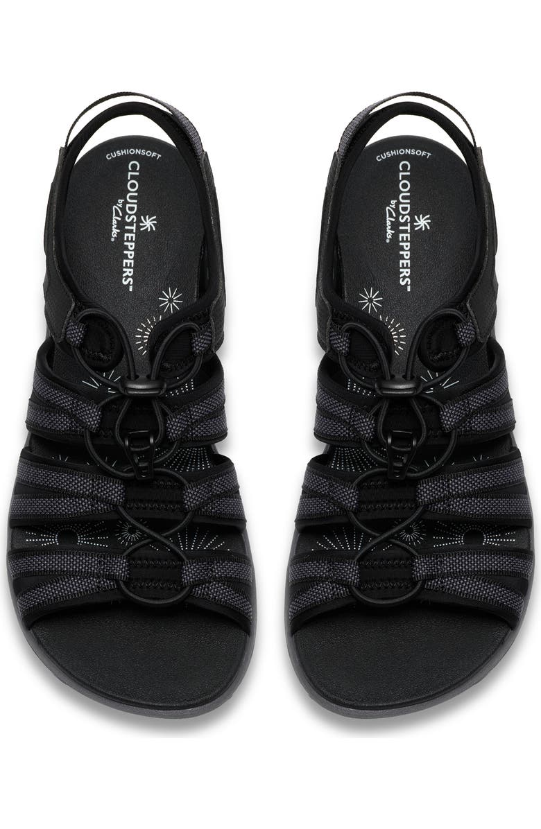 Clarks<sup>®</sup> Cloudsteppers Mira Mabel Open Toe Sandal, Alternate, color, Black