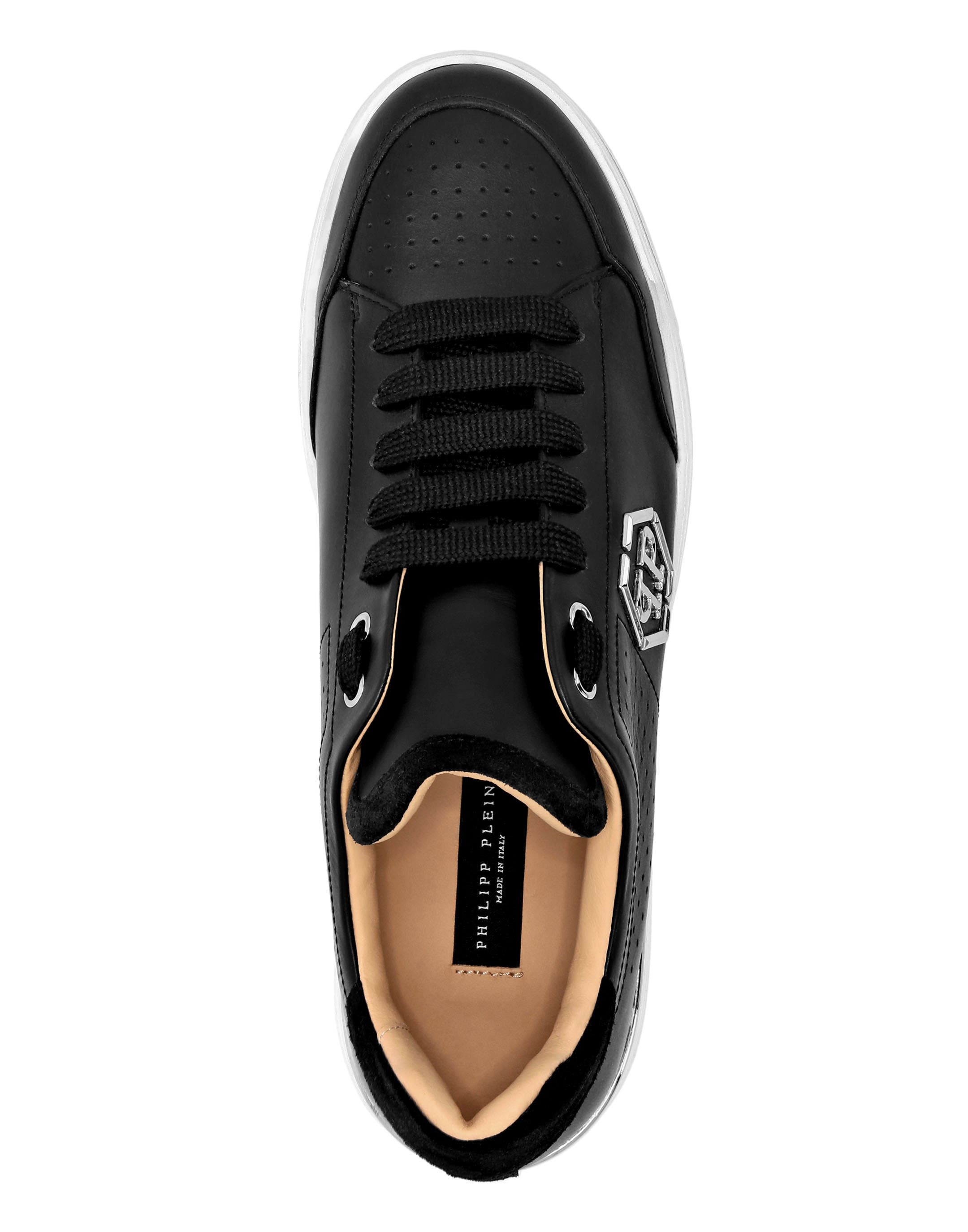 Mix Leather Lo-Top Sneakers Luxe Unisex, Alternate, color, black