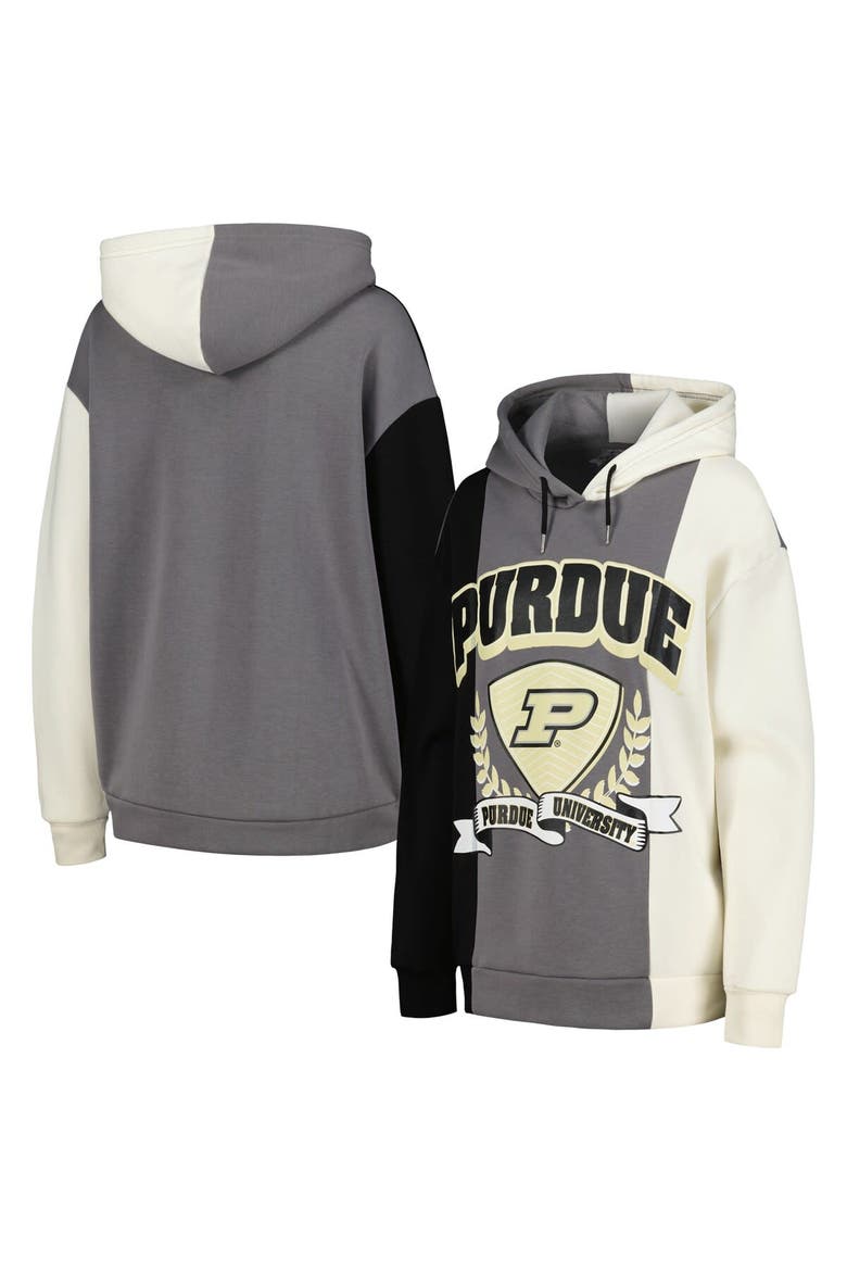 Women's Gameday Couture Black Purdue Boilermakers Hall of Fame Colorblock Pullover Hoodie, Main, color, Black