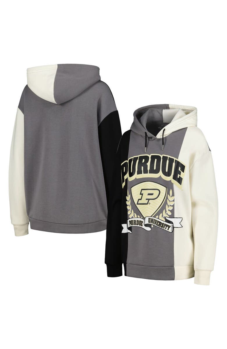 GAMEDAY COUTURE Women's Gameday Couture Black Purdue Boilermakers Hall of Fame Colorblock Pullover Hoodie, Main, color, Black