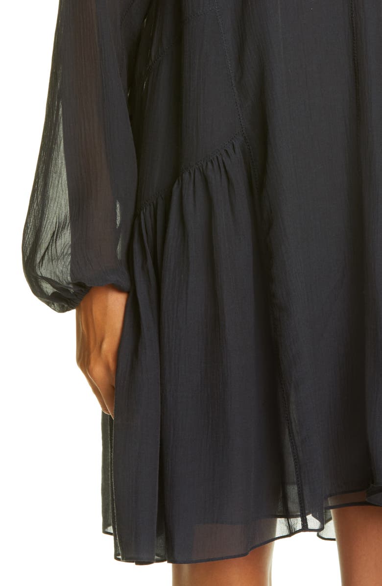 rag & bone Melody Long Sleeve Silk & Cotton Minidress, Alternate, color, 