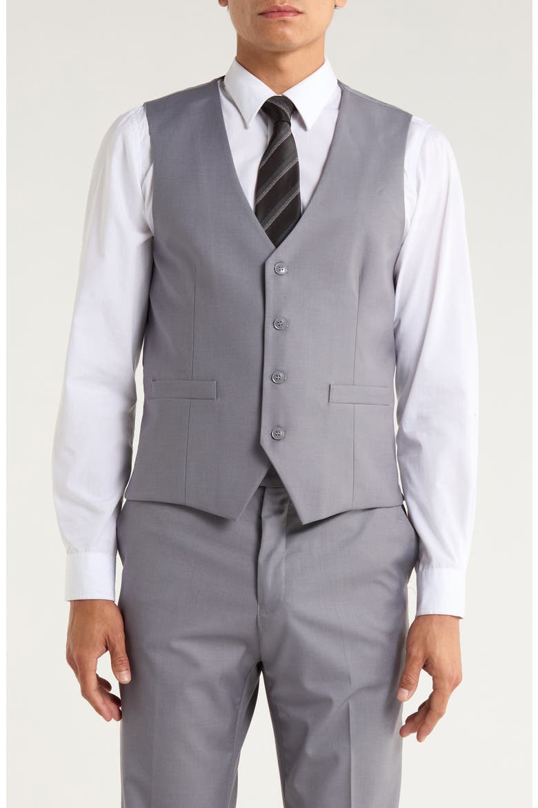Grey Mélange 3-Piece Suit, Alternate, color, GREY