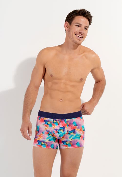 Hom Aquaflowers Boxer Briefs In Multico Print