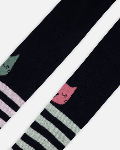 Deux Par Deux Knit Tights In Black