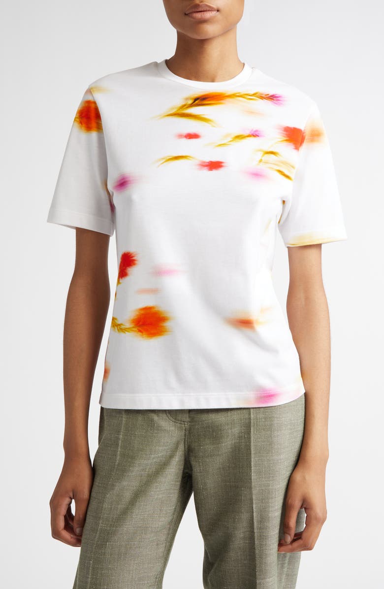 FERRAGAMO Blossom Print Cotton T-Shirt, Main, color, 