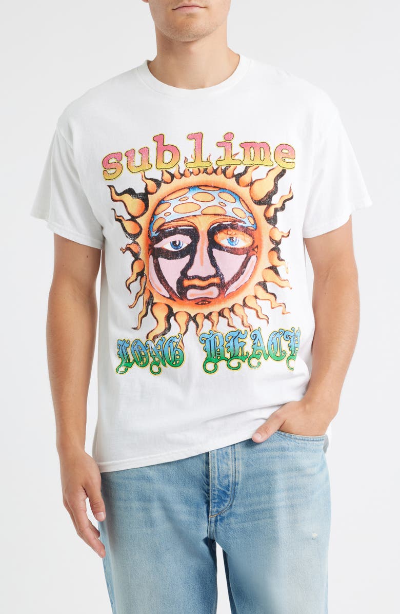 Merch Traffic Sublime Long Beach Sun 1993 Cotton Graphic T-Shirt, Main, color, 