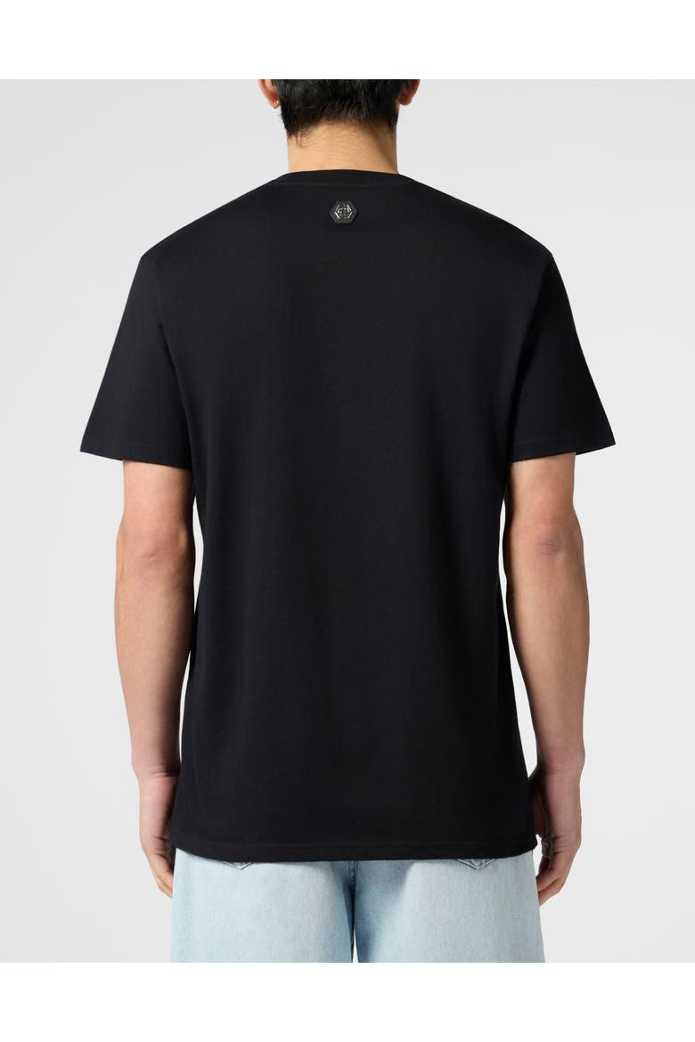 Round Neck T-Shirt Puffy Gummy Plein Men, Alternate, color, black/black
