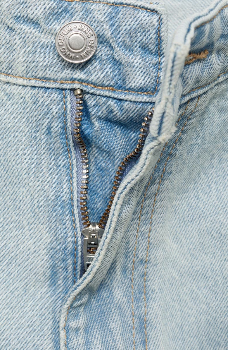 MANGO Oversize Denim Bermuda Shorts, Alternate, color, Light Blue