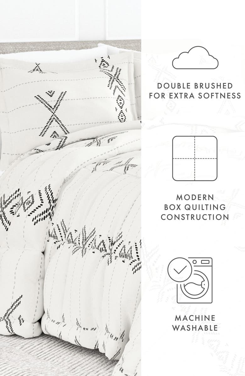 HOMESPUN Premium Down Alternative Urban Stitch Patterned Comforter Set, Alternate, color, Gray