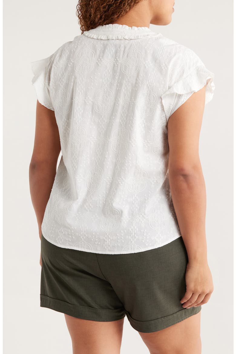 Cap Sleeve Woven Shirt, Alternate, color, OFF WHITE