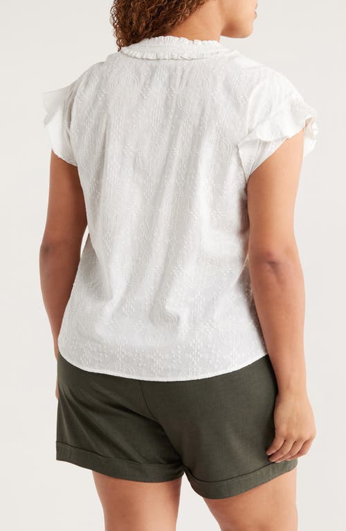 Wit & Wisdom Cap Sleeve Woven Shirt In White