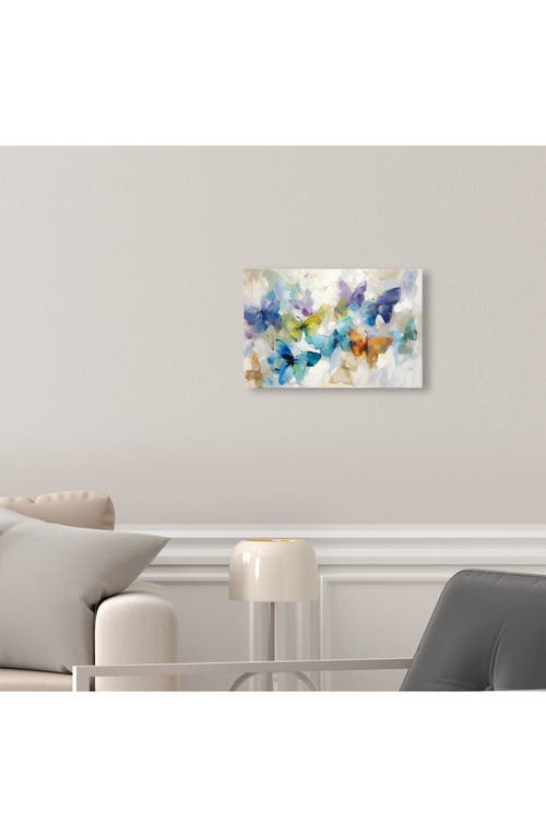 Wynwood Studio Fluttering Butterflies Canvas Wall Art In Purple
