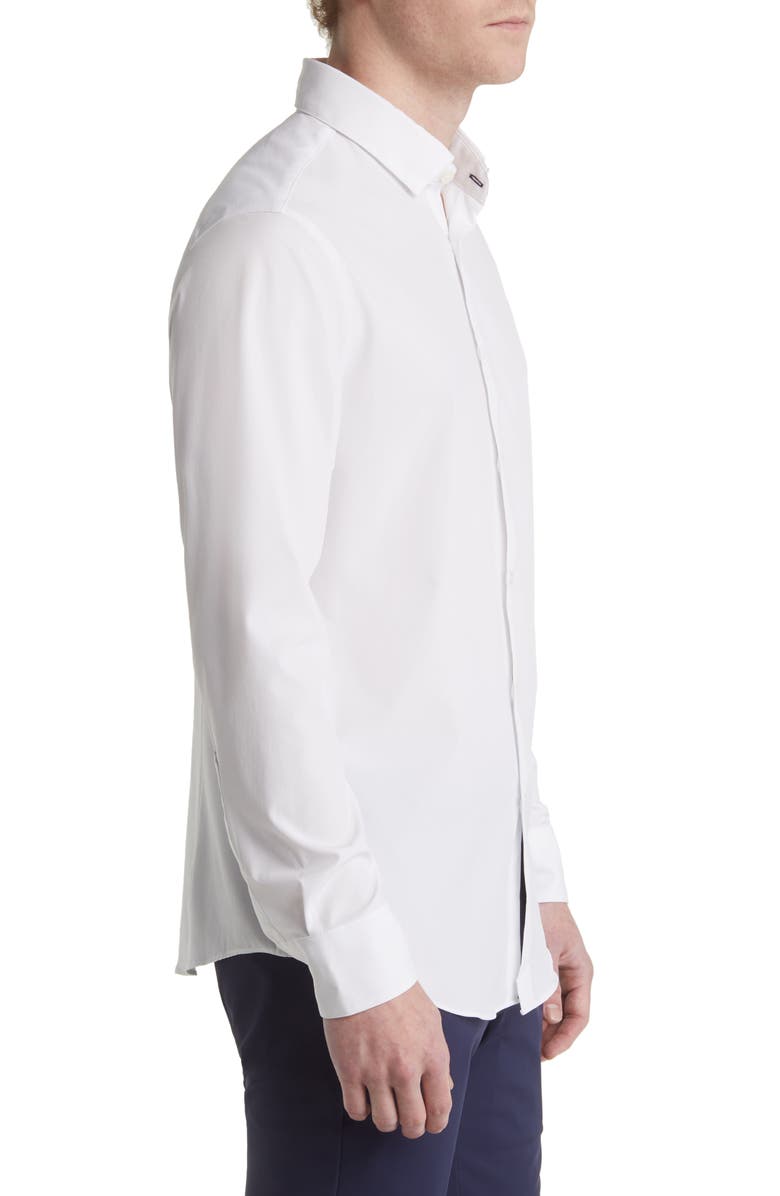 Mizzen+Main Leeward Solid No-Tuck Button-Up Shirt, Alternate, color, White Solid
