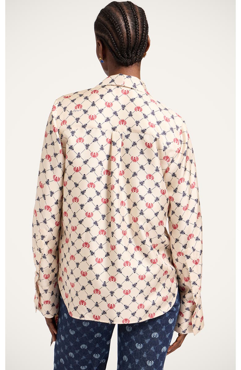 La DoubleJ Ascot Shirt, Alternate, color, Talismania Check Ecru
