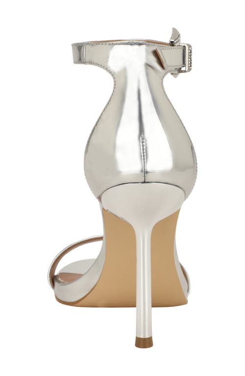 Guess Insraa Ankle Strap Stiletto Sandal In Silver
