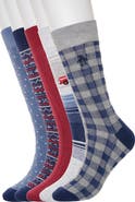 Original Penguin 5-Pack Holiday Buffalo Check Crew Socks